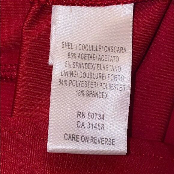 BCBGMaxAzria Burgundy Fitted Midi Slip Dress - Picture 9 of 15